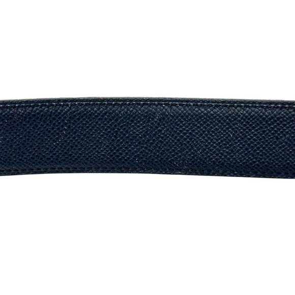Hermes Belt Street H Leather Navy Gray Reversible